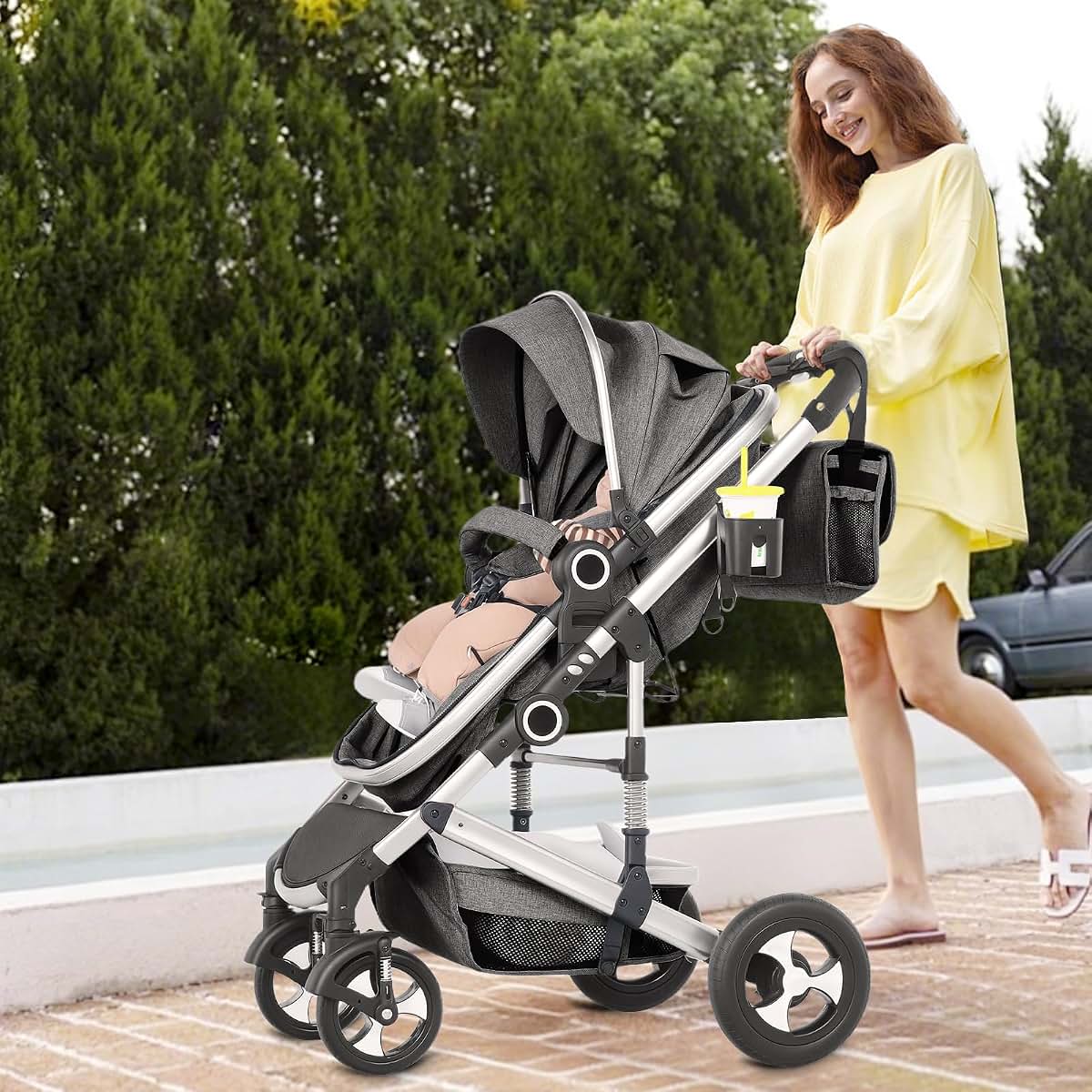 TODEFULL 2-in-1 Baby Stroller with Reversible Seat and Canopy