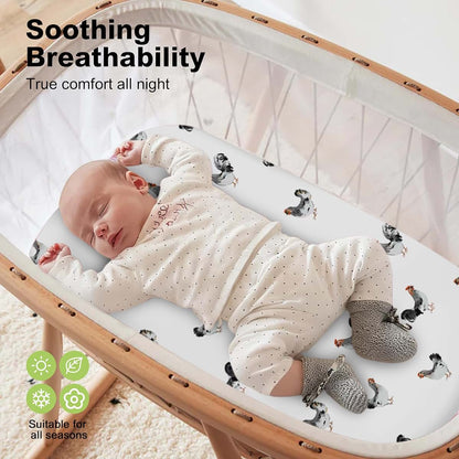 Babylish 3-Pack Microfiber Fitted Sheets for Bassinet Mattress