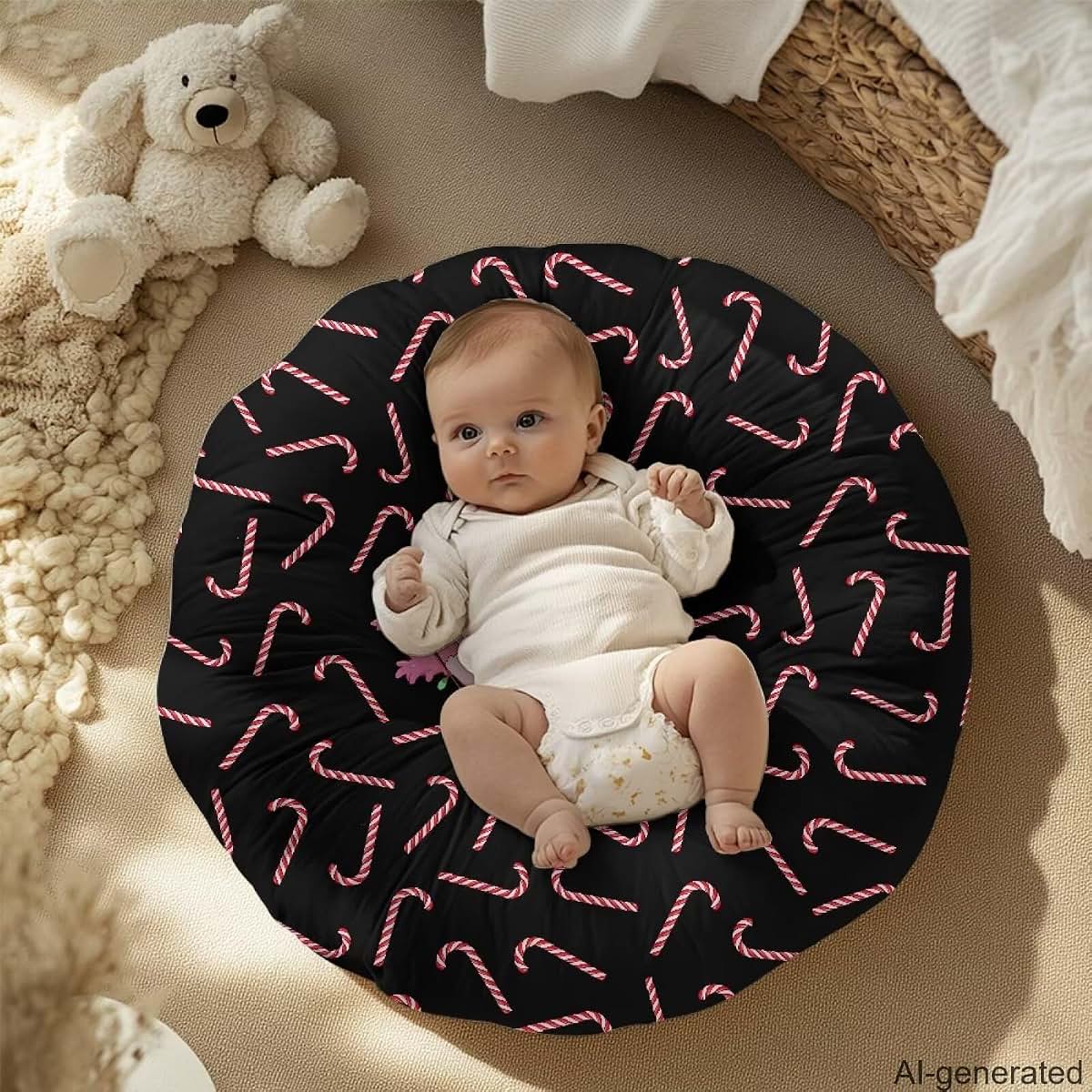 YUVAMAGIMO Christmas Axolotl Newborn Lounger Cover Removable Covers for Infant Lounger Ultra Soft Baby Lounger Pillow (photo 3)