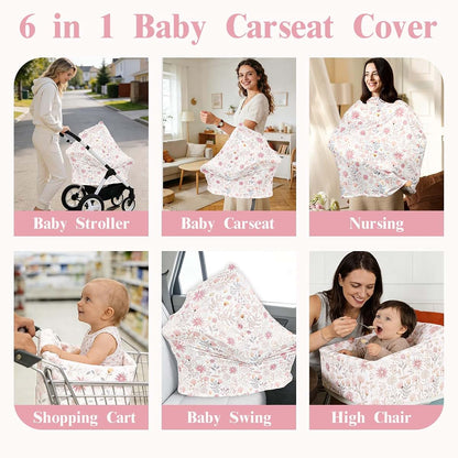 Breathable Microfiber Car Seat Canopy Cover for Infants and Carriers