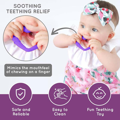 Gummee Purple Heart Silicone Baby Teething Ring