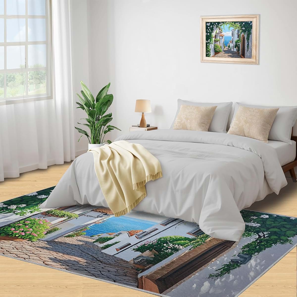 Hygiuid Italian Scenery Area Rug 5x6 Low Pile Rectangular Rug