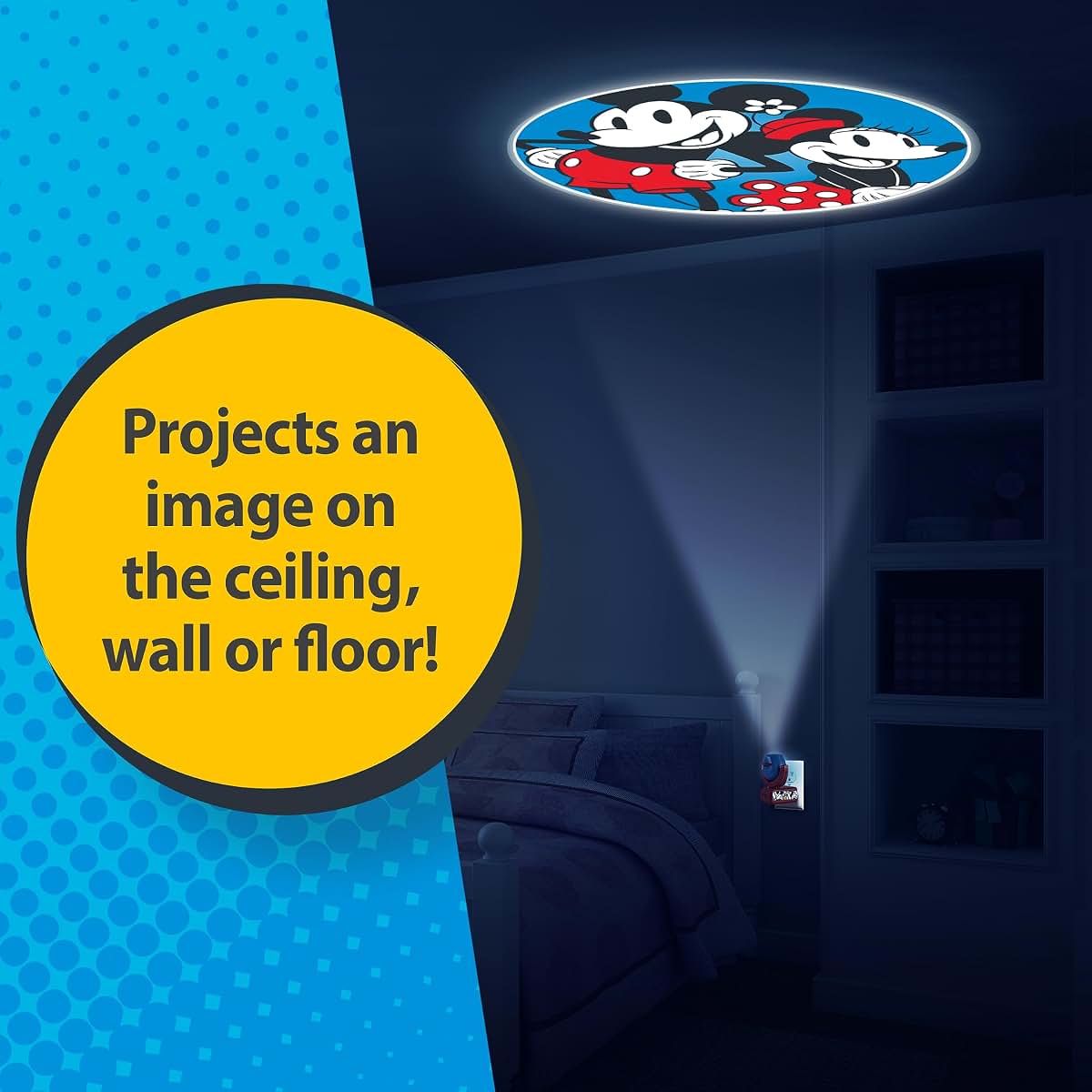Projectables Mickey & Minnie Mouse Night Light with Dusk to Dawn Sensor
