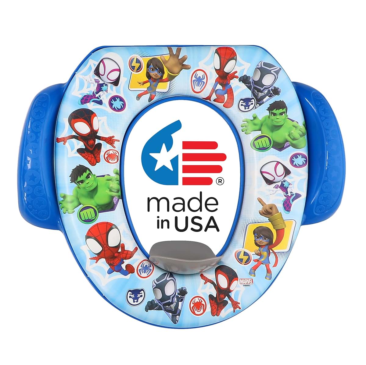 Spidey and His Amazing Friends Soft Potty Seat with Easy Grip Handles, Made in USA