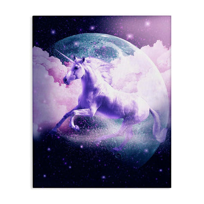 Stupell Industries Unicorn in Outer Space Fantasy Canvas Wall Art, 16 x 20 Inch, Ready to Hang, Made in USA