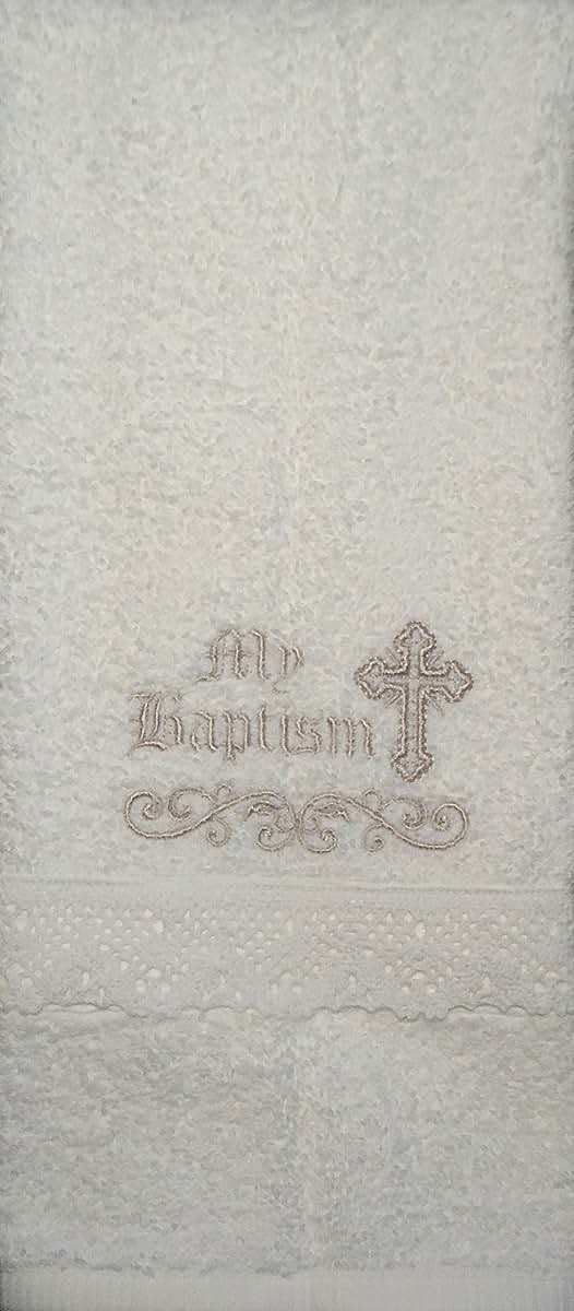 Integrity Designs Baby Baptism Towel With Embroidery And Lace (photo 2)