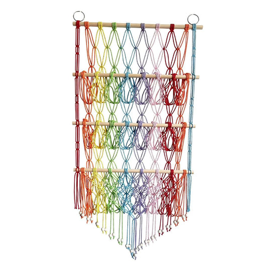 Leefasy Stuffed Animal Hammock Stuffed Toy Net Boho Macrame Decor Organizer Holder Wall Hanging Storage for Kids
