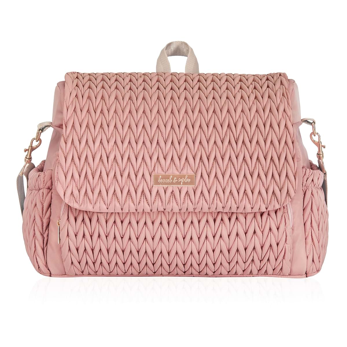 Hannah & Sophia Belle Convertible Baby Diaper Backpack In Pink