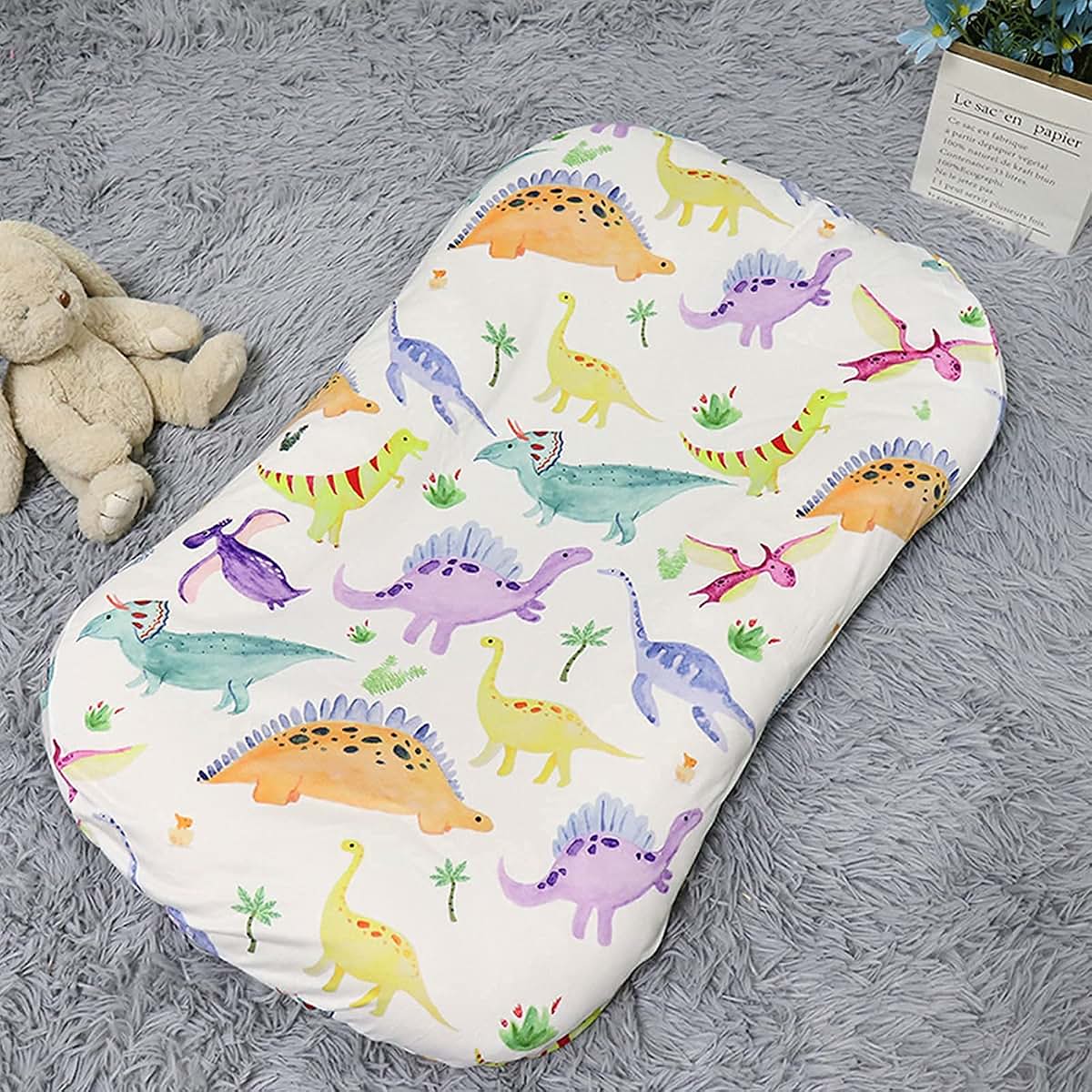 SWESEN Baby Lounger Cover, Dinosaur Infant Padded Loungers Cover, Removable Infant Lounger Slipcover for Baby Boys (photo 2)