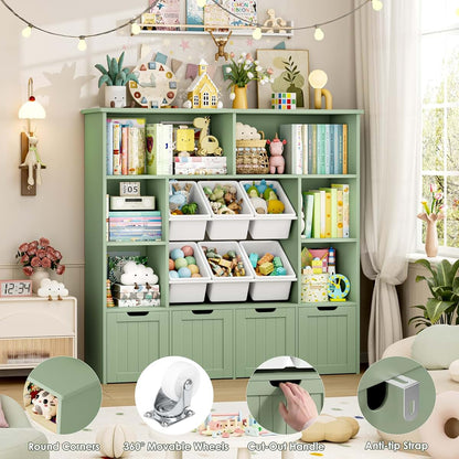 Finetones Toy Storage Organizer with Movable Drawers for Kids Playroom