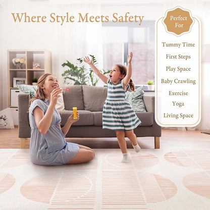 PopsyKosy Baby Floor Play Mat Cream Pink 6x4 Ft (photo 2)