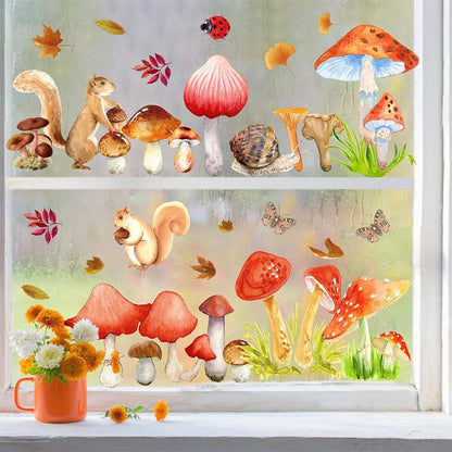 BabyOneStop Watercolor Mushroom Wall Decals Peel and Stick Kids Nursery Decor
