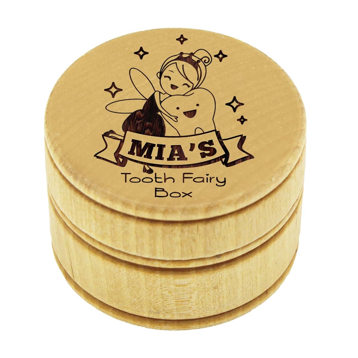 My Personal Memories Custom Personalized Wood Tooth Fairy Keepsake Box Holder for Boy or Girl - Monogrammed and Engraved