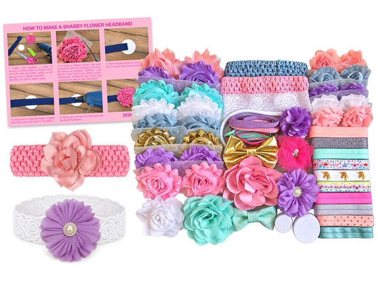 Bowtique Emilee Baby Shower Headband Kit, Makes Over 30 Headbands, Baby Shower Station, DIY Kit - Unicorn