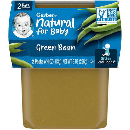 Gerber Green Bean Puree Baby Food 4 Ounce 2 Count
