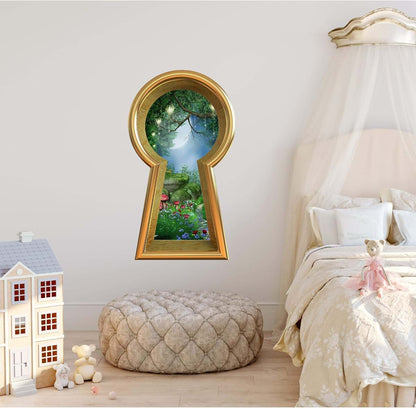 Stickit Graphix Enchanted Lantern Forest 3D Keyhole Wall Decal