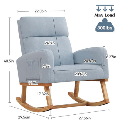 HCHAIRH Rocking Chair Nursery, Modern Nursing Glider Rocking Chairs Comfy Rocker Armchair with Solid Wood Legs for (photo 2)