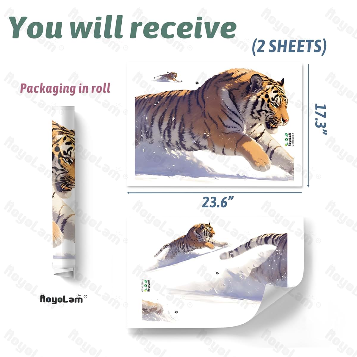 RoyoLam Jumping Tiger Wall Decal | Removable Vinyl Jungle Theme Wall Art