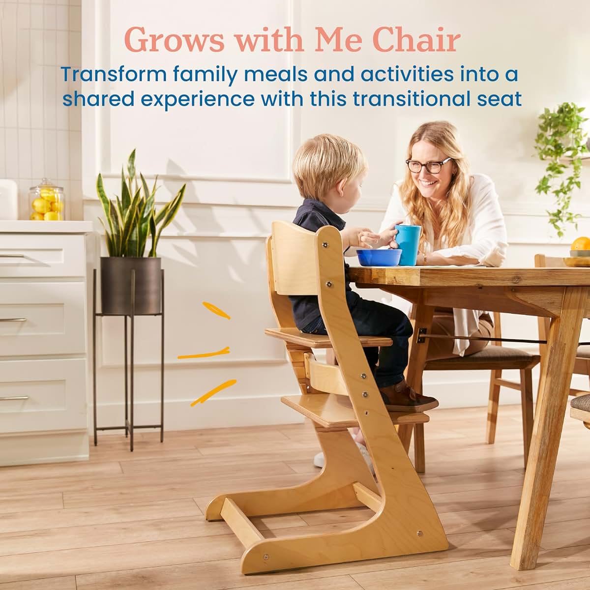 ECR4Kids Grows with Me Chair, Transitional Chair, Natural (photo 3)