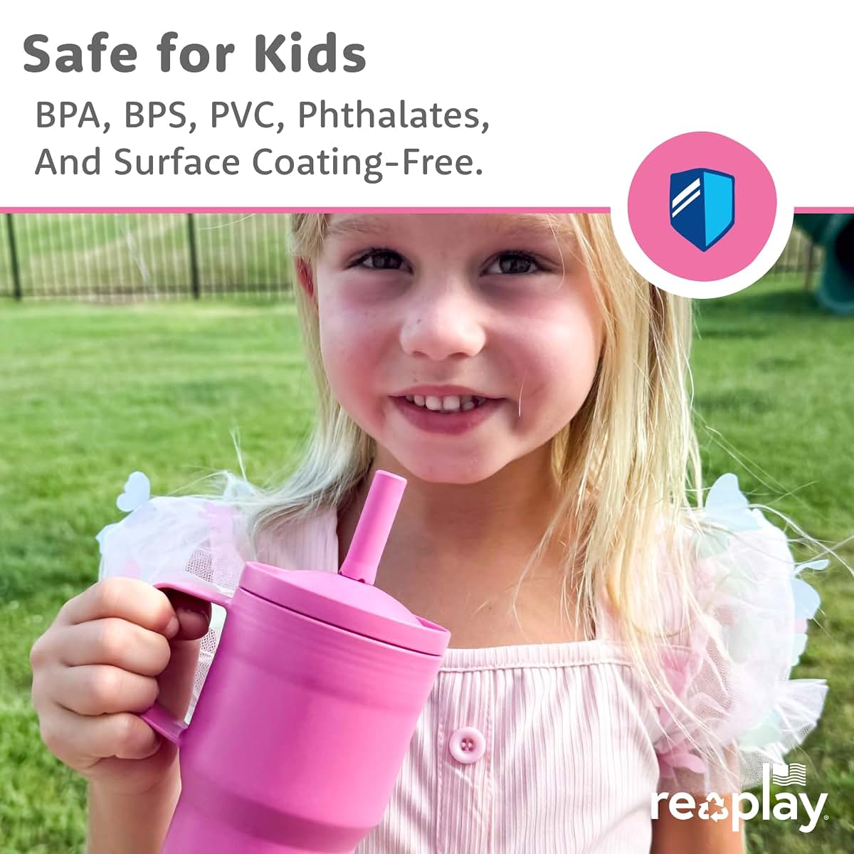 Re-Play 10 oz Toddler Tumbler, 2 Pack, Pink and Sky