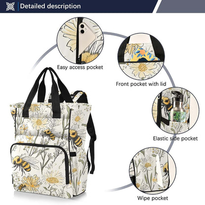 Bolaz Multifunction Diaper Bag Backpack Tote for Baby Essentials Travel