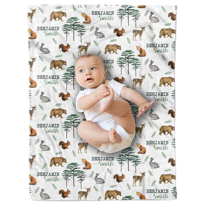 Arteaga Customized Woodland Theme Baby Blanket for Boys (photo 2)
