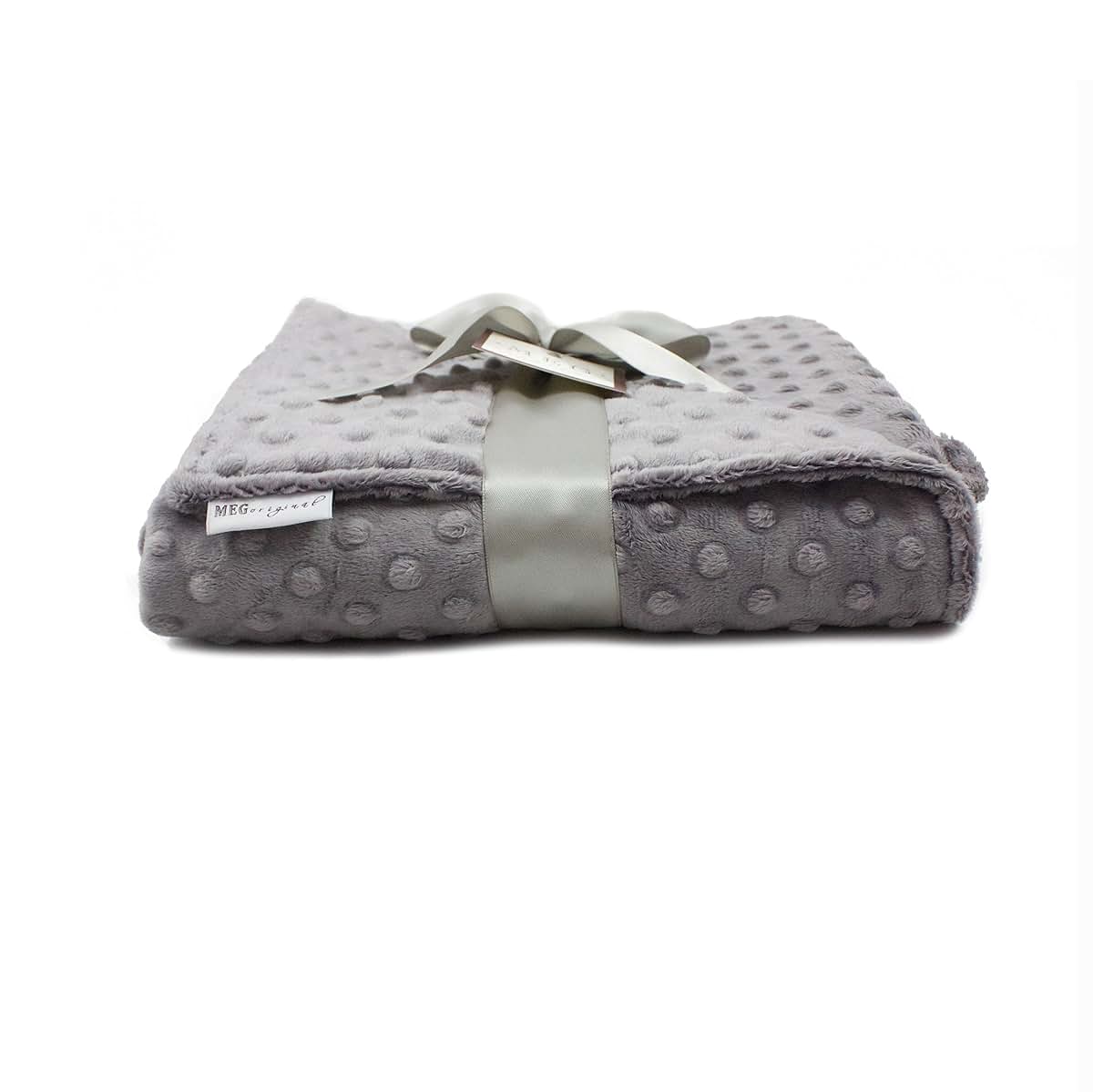 MEG ORIGINAL Charcoal Grey Minky Dot Baby Blanket 397 (photo 2)
