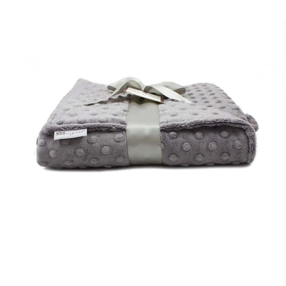 MEG ORIGINAL Charcoal Grey Minky Dot Baby Blanket 397 (photo 2)