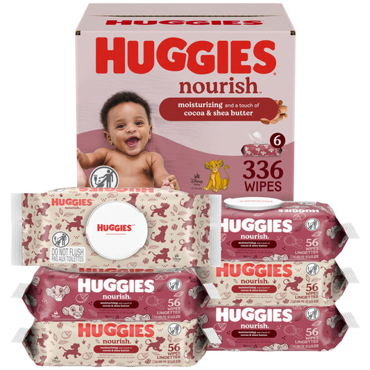Huggies Nourish Scented Baby Wipes 6 Pack