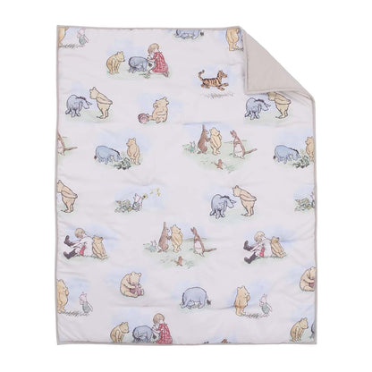 Disney Classic Pooh Storybook 6 Piece Crib Bedding Set with Comforter and Blanket
