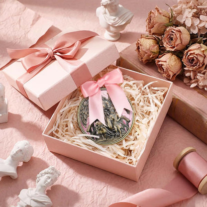 Misdary Guardian Angel Crib Medal with Pink Ribbon, 3 Inch Nursery Keepsake