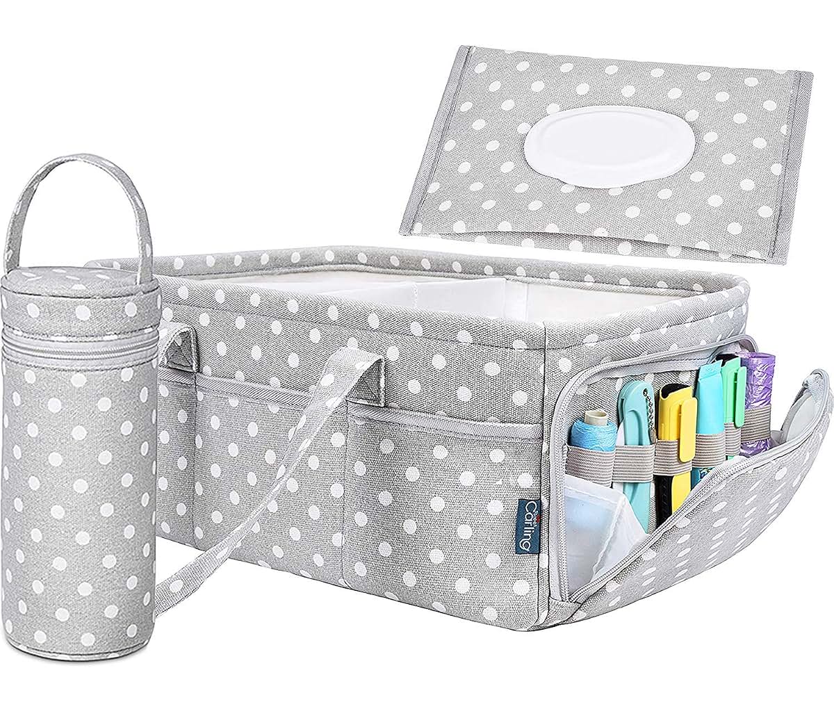Sweet Carling Baby Diaper Caddy Organizer | Baby Shower Registry Must Haves For Boy Girl Gifts Newborn Essentials