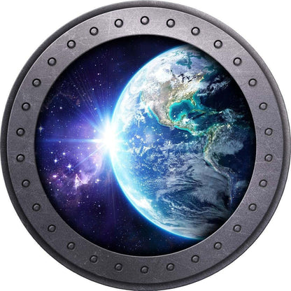 Stickit Graphix Earth Porthole Window Wall Decals For Kids Bedroom Decor