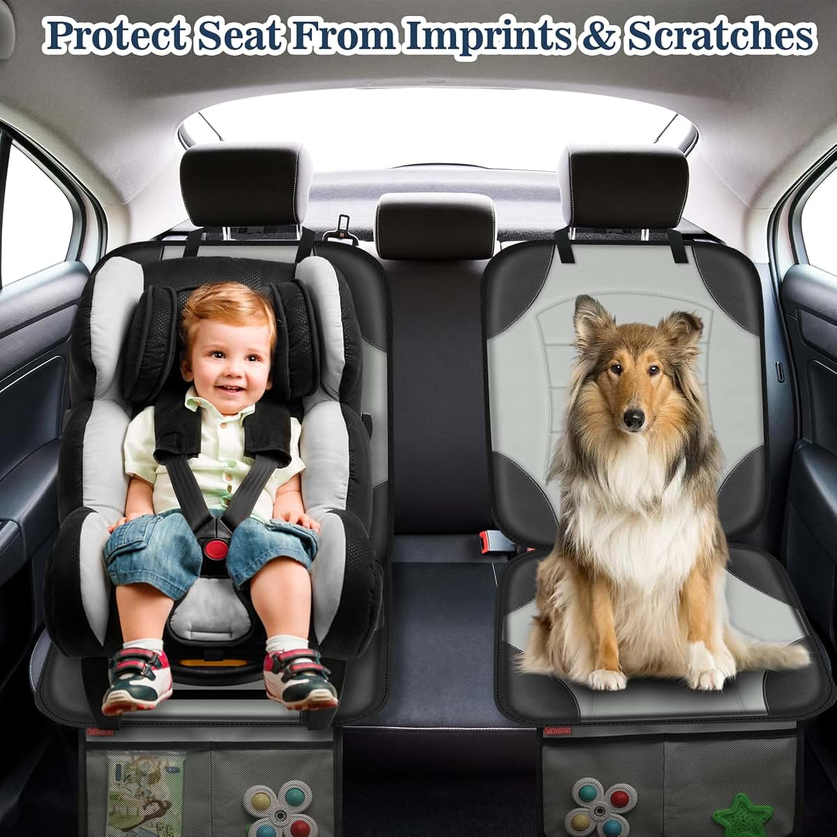 Sinvitron Car Seat Protector, Waterproof, Grey