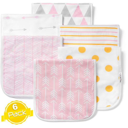 BaeBae Goods Burp Cloths for Baby Girl - Ultra Absorbent Burping Rags - Anti Shrink Unisex Burpy Clothes - Super Soft