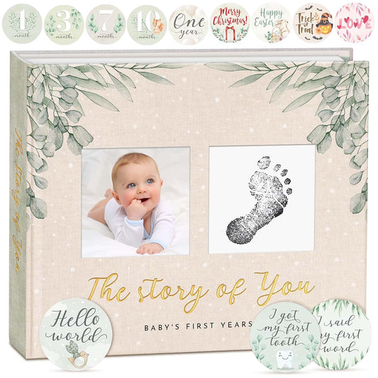 A&I GLOBALG Baby Memory Book & Newborn Keepsake Journal First Year Memory Book for Boy or Girl Gender Neutral Milestone