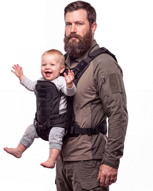 Cozentra Baby Carrier for Men & Dads, Military MOLLE Infant Toddler Carrier with Lumbar Support Waist Belt, Ergonomic
