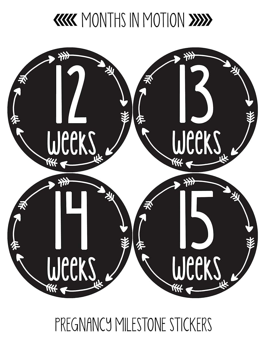 Months In Motion Pregnancy Weekly Belly Growth Stickers - 36 Piece Set
