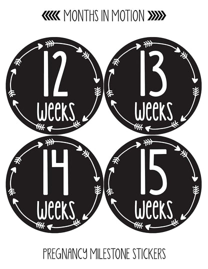 Months In Motion Pregnancy Weekly Belly Growth Stickers - 36 Piece Set