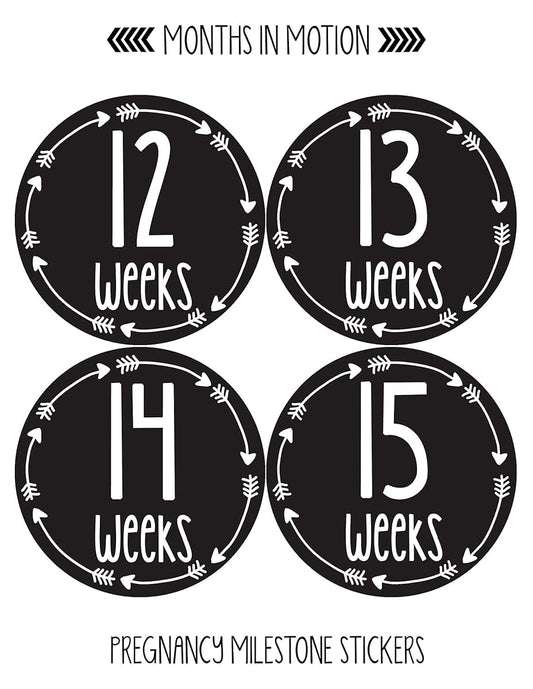 Months In Motion Pregnancy Weekly Belly Growth Stickers - 36 Piece Set