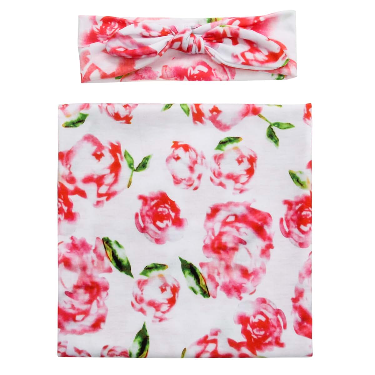 Kincongi Infant Floral Swaddle Wrap And Headband Set