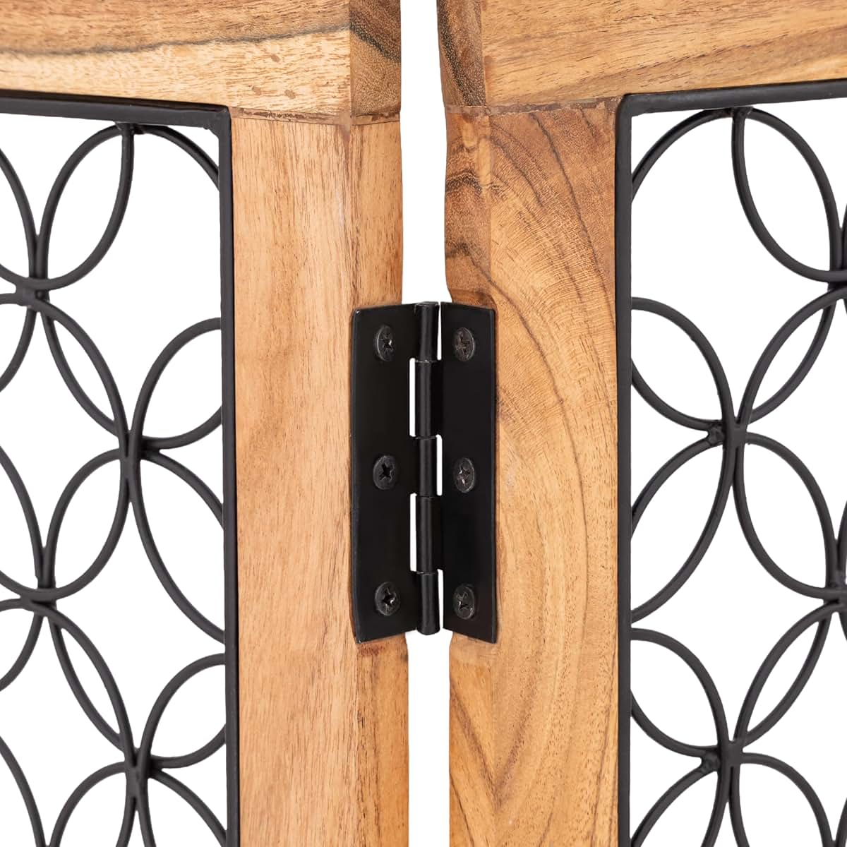 Albany Living 4-Panel Wooden Pet Gate with Metal Mesh, Black (photo 3)