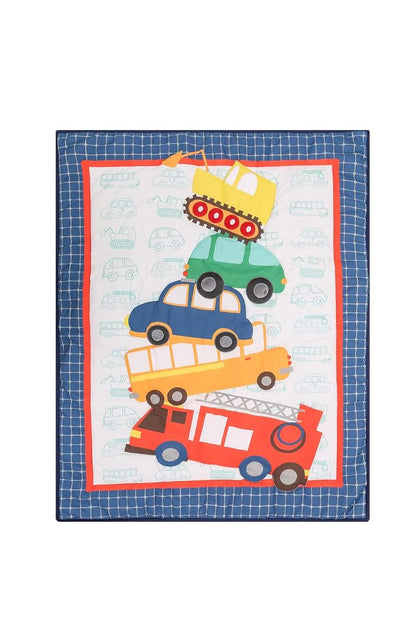Car Theme Nursery Crib Bedding Set for Boys - 4 Piece Kit