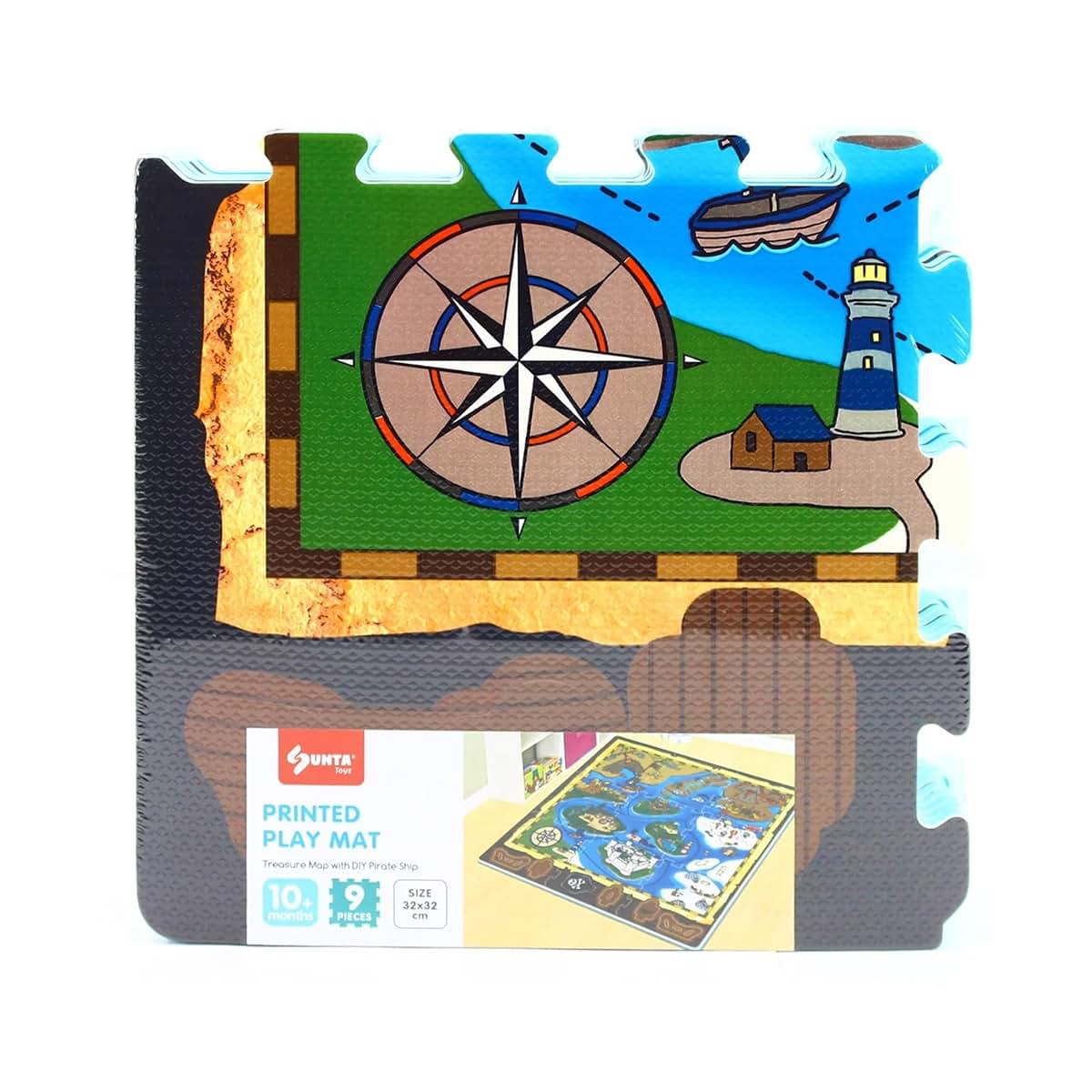 TriAction Toys Sunta Play Mat DIY Treasure Map and Ship | 9 Piece Set (photo 2)