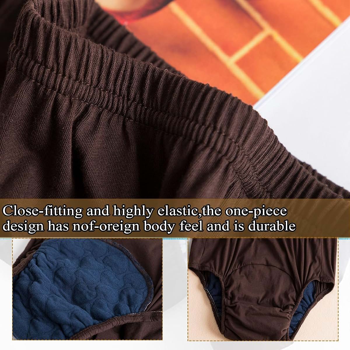 Mkkbob Adult Cloth Diapers, Reusable Absorbent Incontinence Underwear, Large (photo 3)