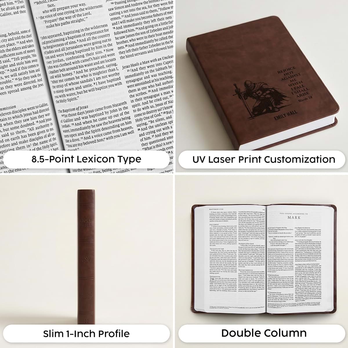 Printualist Personalized ESV Gift Bible for Men with Knight Design Brown TruTone (photo 3)