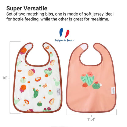 BabyToLove Cactus Garden Bib Set of 2 with Hook and Loop Closure (photo 3)
