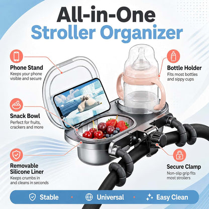 Saibis Universal Stroller Snack Tray With Cup And Phone Holder (photo 3)