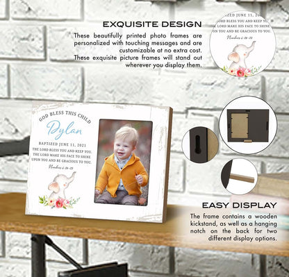 LifeSong Milestones Personalized Baptism Picture Frame for 4x6 Photos