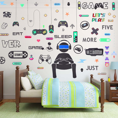 BabyOneStop Gamer Wall Decals Removable PVC Video Game Stickers